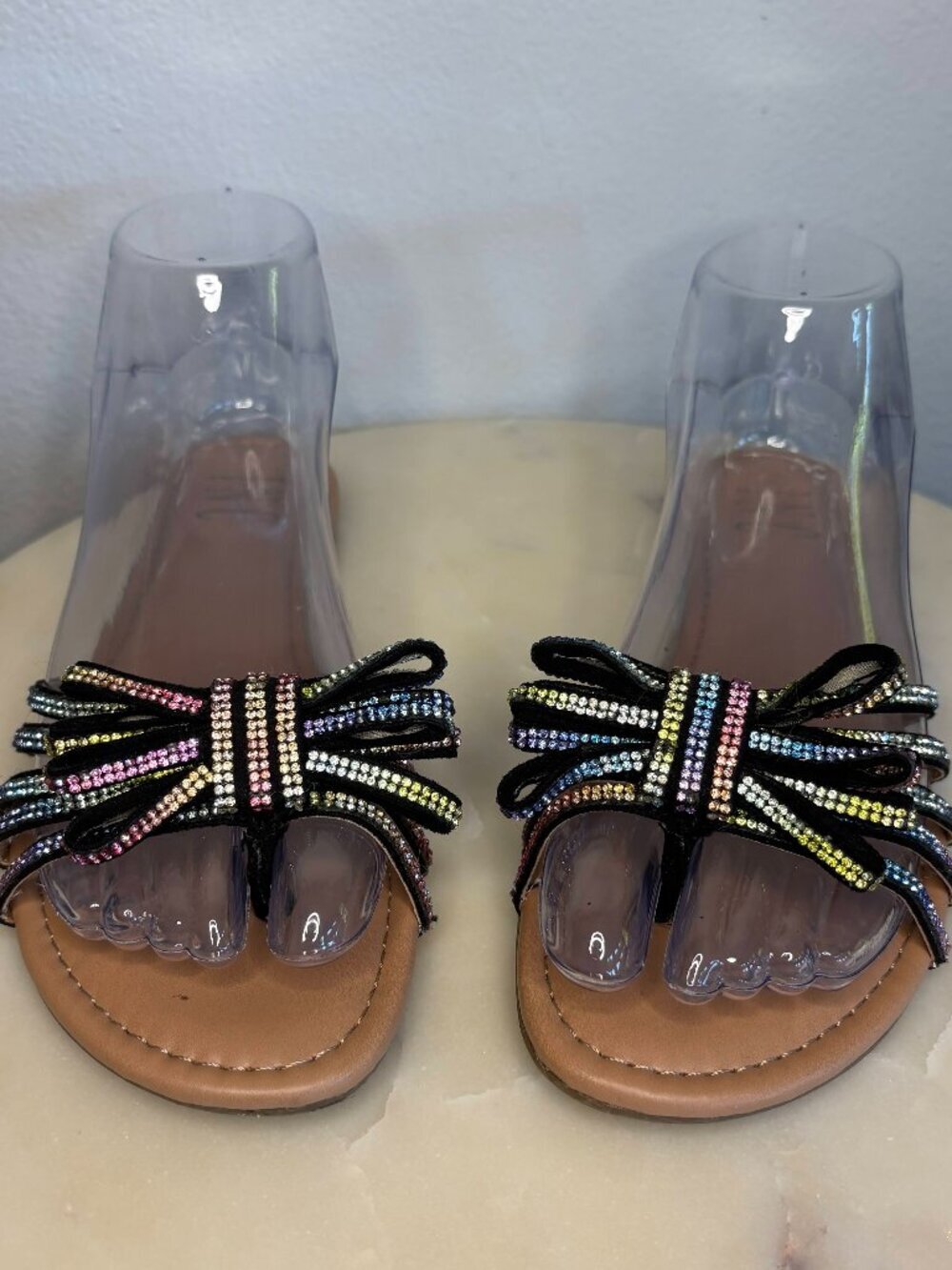 INC slip-on Rainbow Rhinestone Sandals